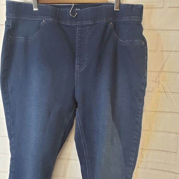 Womens 1x  Wide Waist Skinny Ankle Blue Jeans 18"w 27"L - Picture 3 of 5